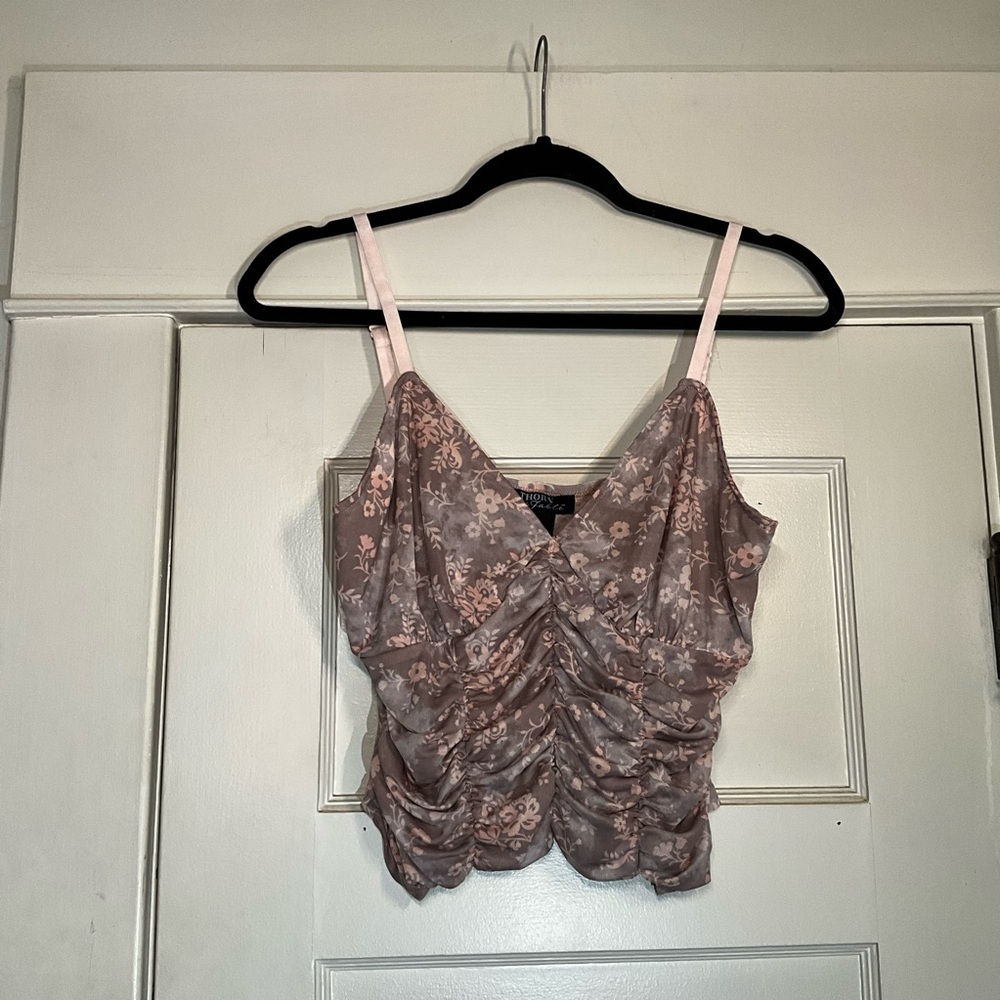 Hot Topic Thorn & Fable Ruched Mesh Cami
